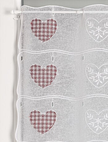 Estor modulable bordado con motivos de corazones