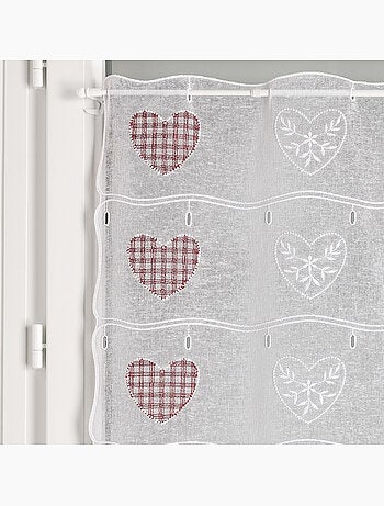 Estor modulable bordado con motivos de corazones
