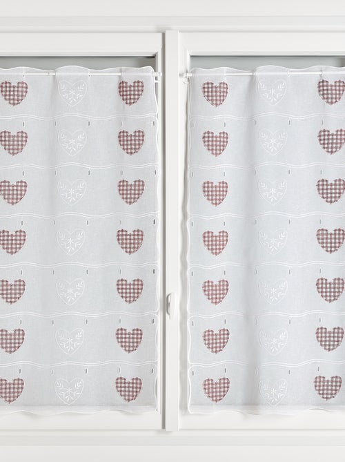 Estor modulable bordado con motivos de corazones - Kiabi Estor modulable bordado con motivos de corazones - Kiabi