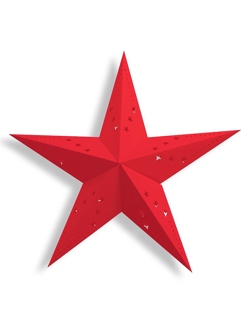 Estrella de decoración 60 cm rojo - Kiabi