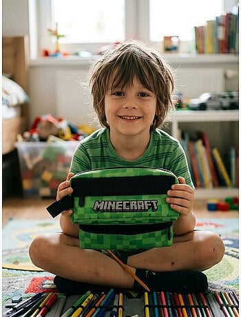 Estuche 2 bolsillos minecraft mojang studios