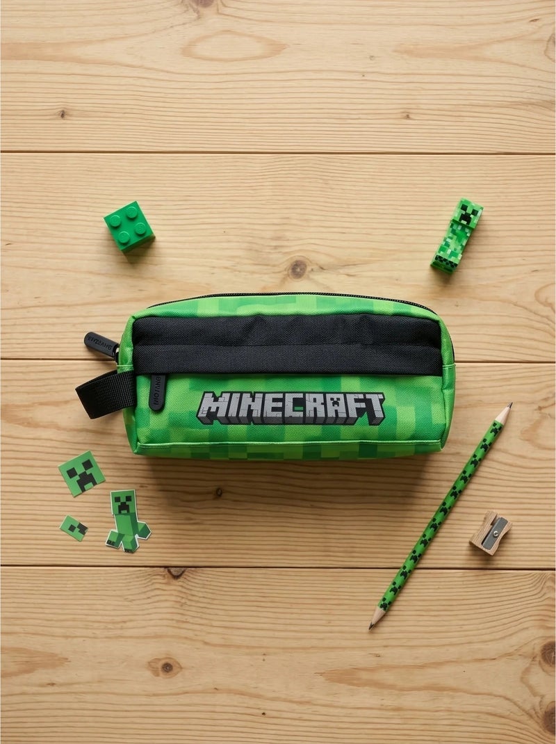 Estuche 2 bolsillos  minecraft mojang studios Verde - Kiabi