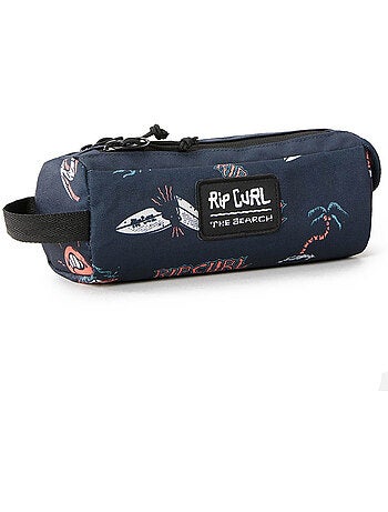 Estuche 2 compartimentos 21 cm estampado surf con cremallera - rip curl