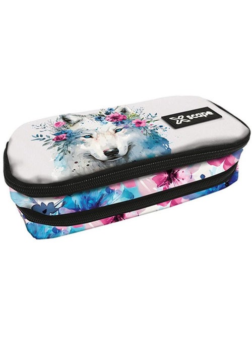Estuche 2 compartimentos con cremallera oroscab 23 cm motivo floral león - Kiabi Estuche 2 compartimentos con cremallera oroscab 23 cm motivo floral león - Kiabi