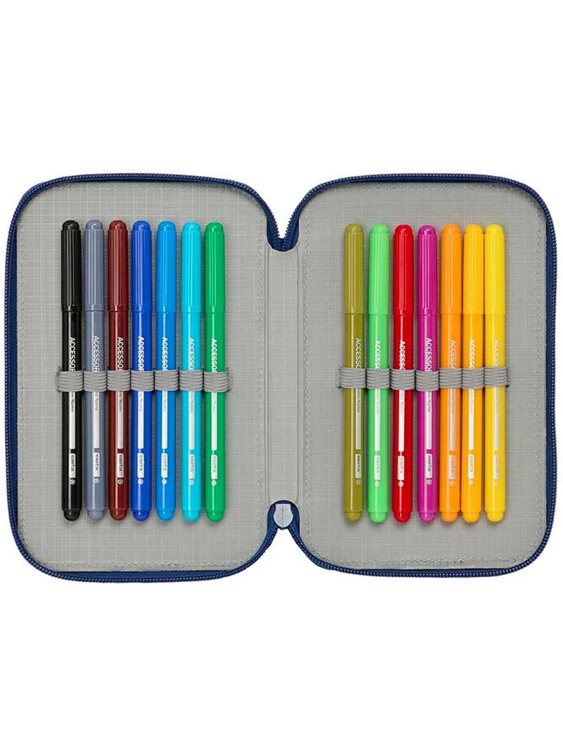 Estuche 3 compartimentos super mario mamma mia equipado 29 piezas Azul - Kiabi