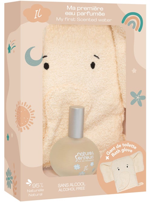 Estuche agua de olor niño 50 ml sin alcohol con guante - Kiabi