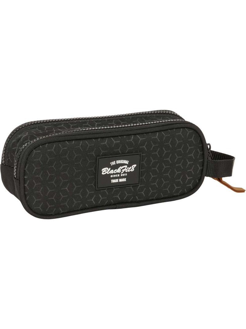 Estuche blackfit8 cmp de tejido reciclado 2 compartimentos Gris negro blanco - Kiabi