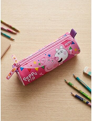 Estuche cilíndrico 21 cm en poliéster peppa pig