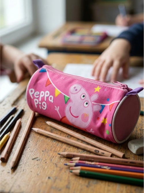 Estuche cilíndrico 21 cm en poliéster peppa pig - Kiabi