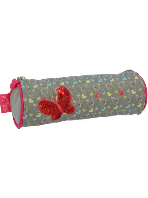 Estuche cilíndrico bella sara con mariposas y lentejuelas - Kiabi Estuche cilíndrico bella sara con mariposas y lentejuelas - Kiabi