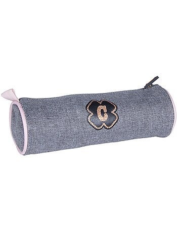 Estuche cilíndrico con cremallera estilo boho con purpurina 22 cm camps