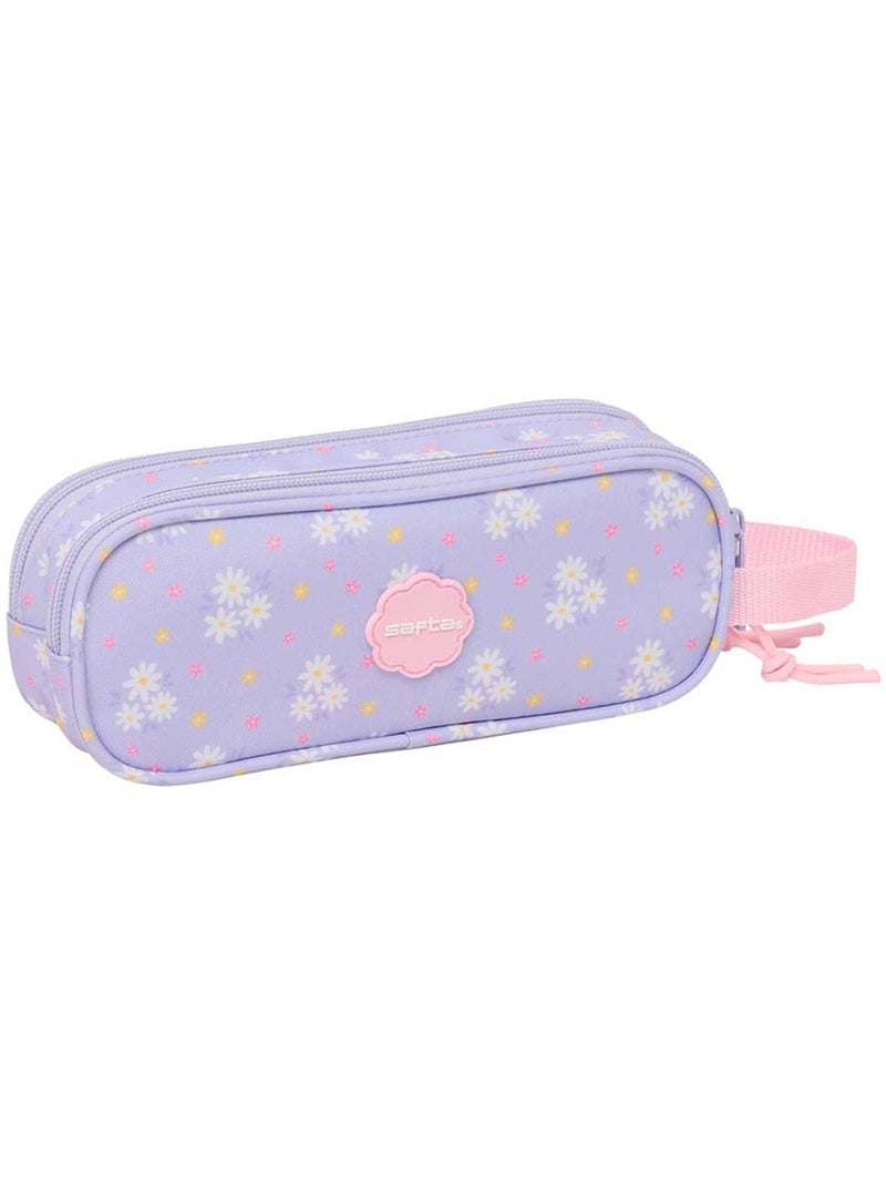 Estuche cmp ramo de flores poliéster 300d 2 compartimentos con cremallera Lavanda - Kiabi
