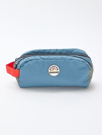 Estuche color block doble compartimento