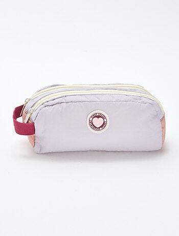Estuche color block doble compartimento