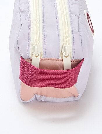 Estuche color block doble compartimento