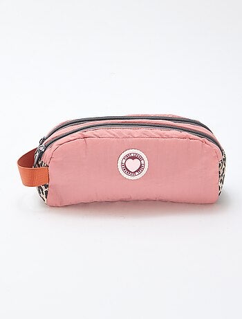 Estuche color block doble compartimento