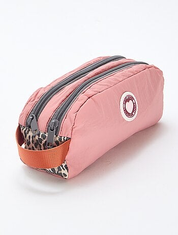 Estuche color block doble compartimento