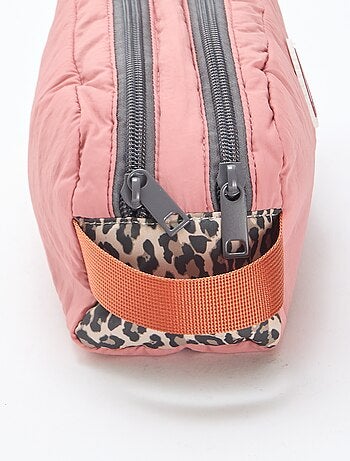 Estuche color block doble compartimento