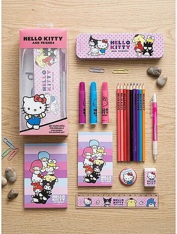 Estuche completo Hello Kitty con lápices y regla