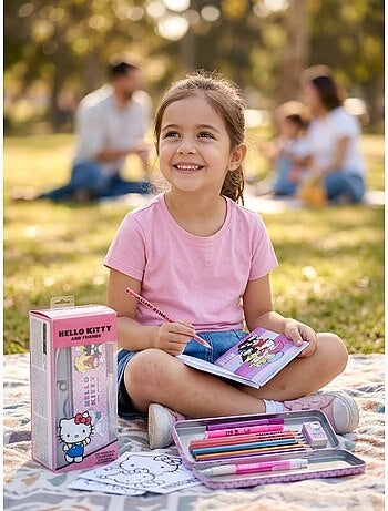 Estuche completo Hello Kitty con lápices y regla