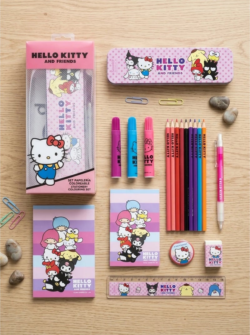 Estuche completo Hello Kitty con lápices y regla Rosa - Kiabi