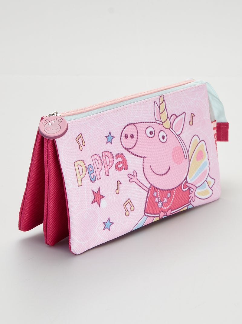Estuche con 3 compartimentos 'Peppa Pig' rosa - Kiabi