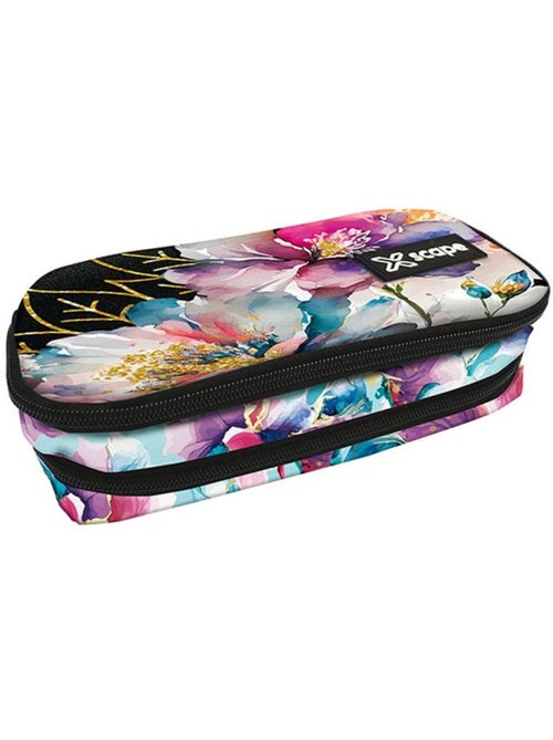 Estuche con cremallera 2 compartimentos 23 cm motivo floral acuarela - cmp - Kiabi Estuche con cremallera 2 compartimentos 23 cm motivo floral acuarela - cmp - Kiabi