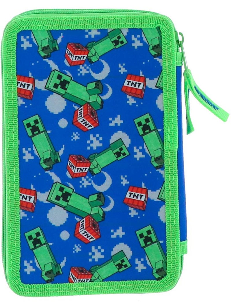 Estuche con cremallera 3 compartimentos minecraft creeper boom 20 cm Verde - Kiabi