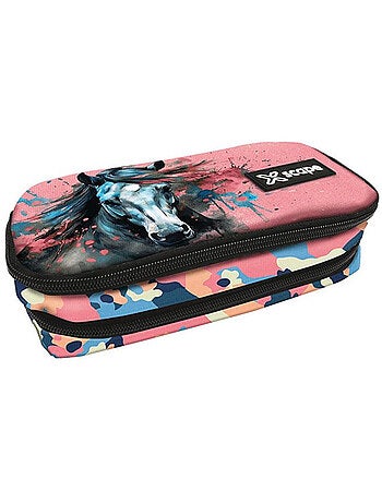 Estuche con cremallera caballo born to be free 2 compartimentos 23 cm