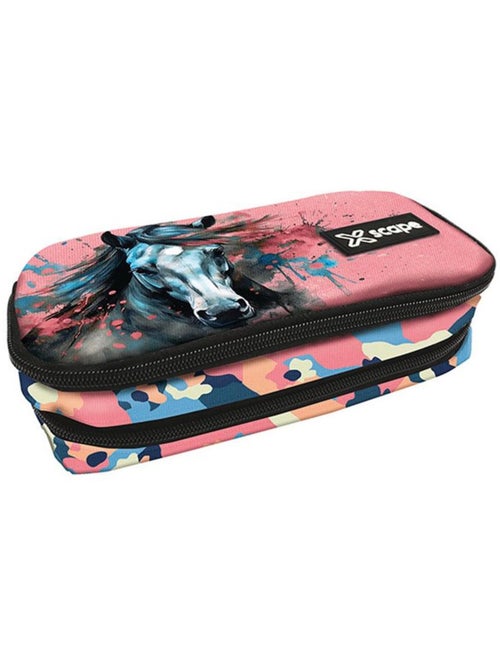Estuche con cremallera caballo born to be free 2 compartimentos 23 cm - Kiabi Estuche con cremallera caballo born to be free 2 compartimentos 23 cm - Kiabi