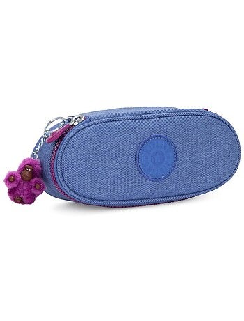 Estuche con cremallera kipling duobox dew blue geométrico 14 portabolígrafos