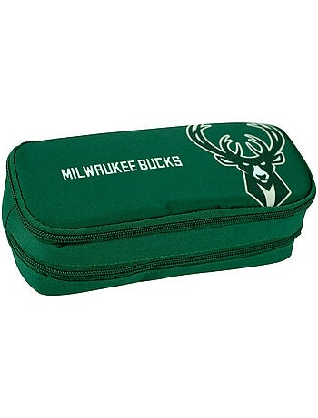 Estuche con cremallera milwaukee bucks nba – 23 cm – 2 compartimentos – nba