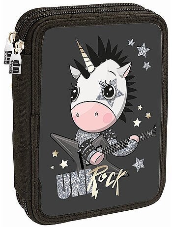 Estuche con cremallera 'unicorn rock' 20 cm, con contenido
