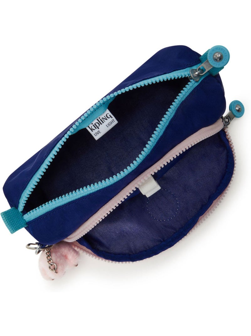 Estuche cute kipling 22 cm tejido texturizado 2 compartimentos con cremallera Azul marino - Kiabi