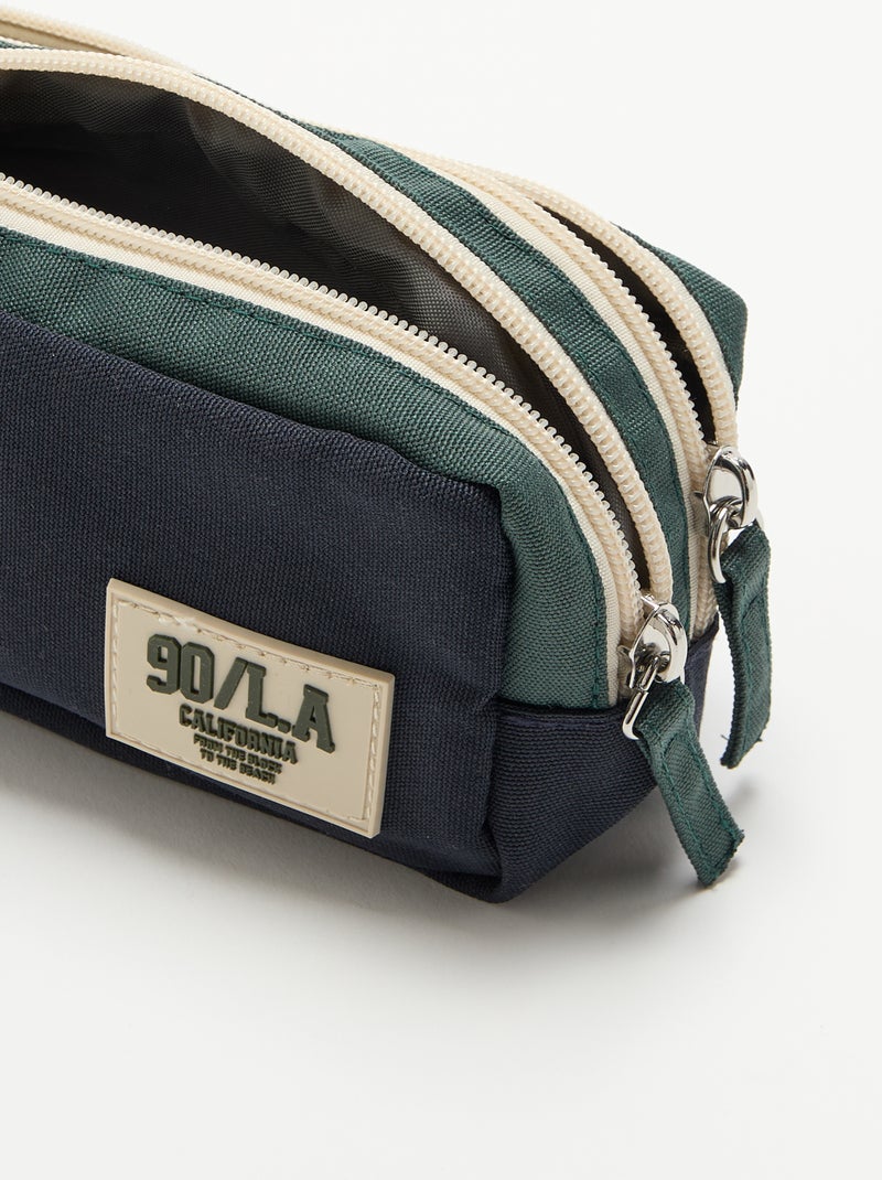 Estuche de doble compartimento Azul - Kiabi