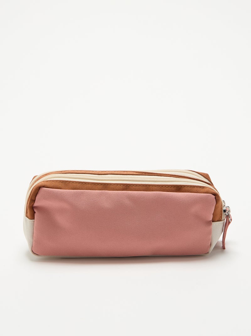 Estuche de doble compartimento Beige - Kiabi
