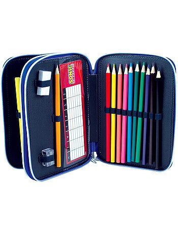 Estuche de lápices sonic 20 cm 2 compartimentos con cremallera y accesorios