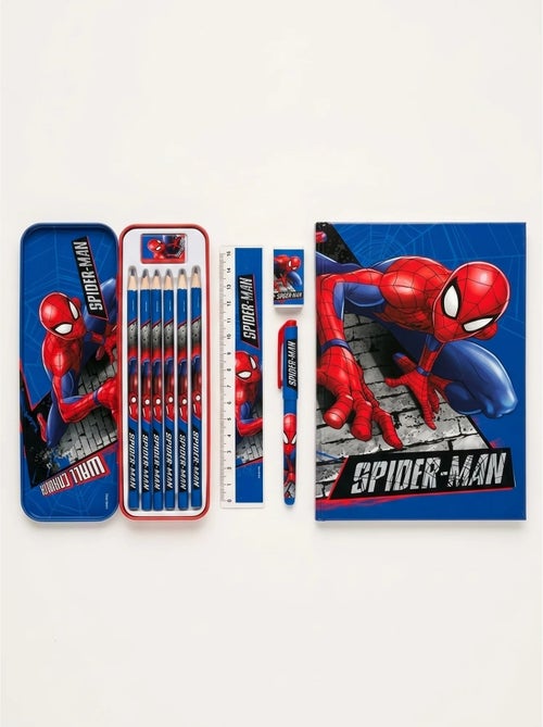 Estuche de metal con material escolar spider-man marvel - Kiabi