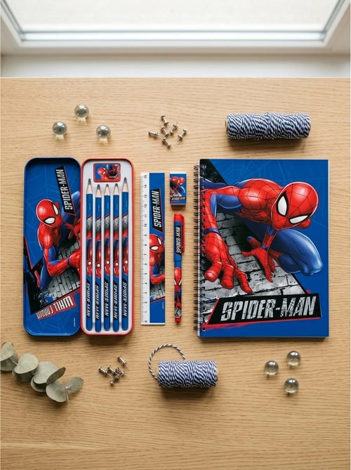 Estuche de metal con material escolar spider-man marvel - Kiabi