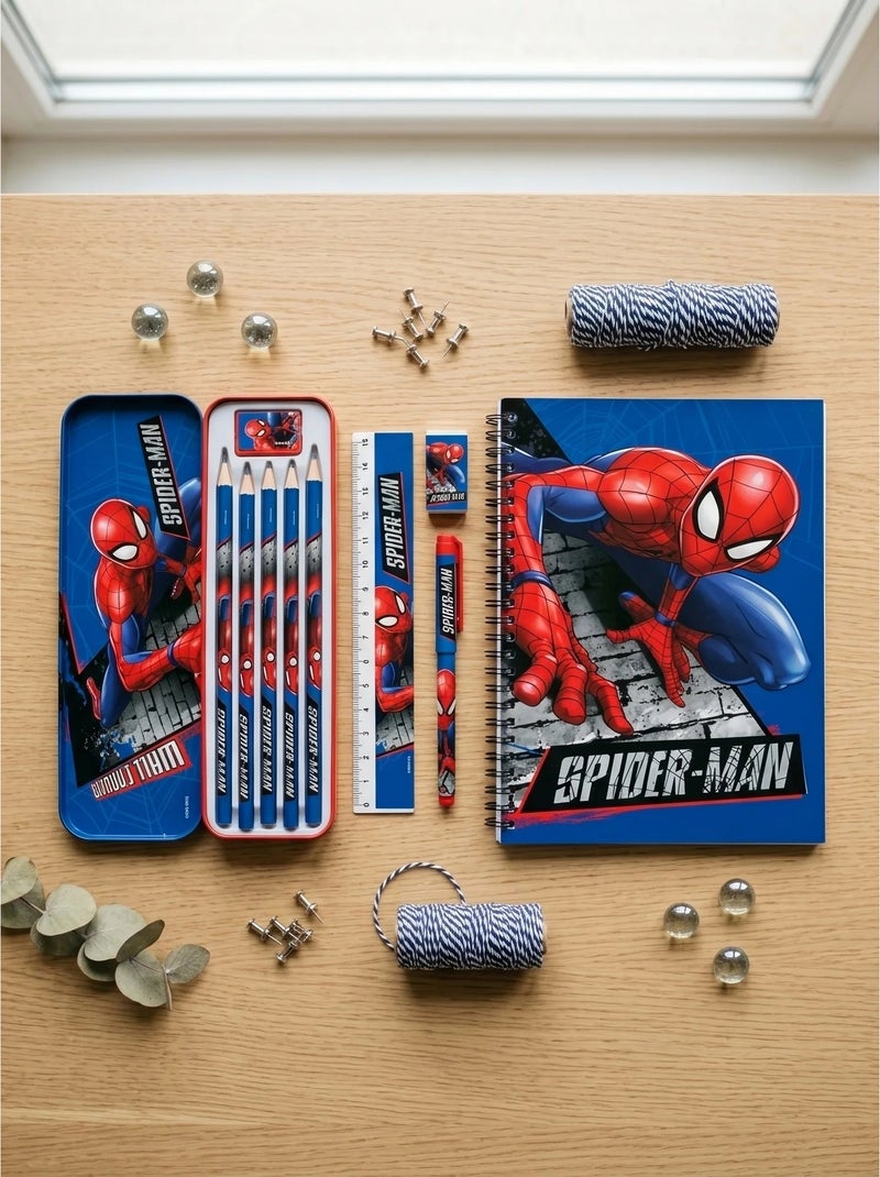 Estuche de metal con material escolar spider-man marvel Rojo - Kiabi