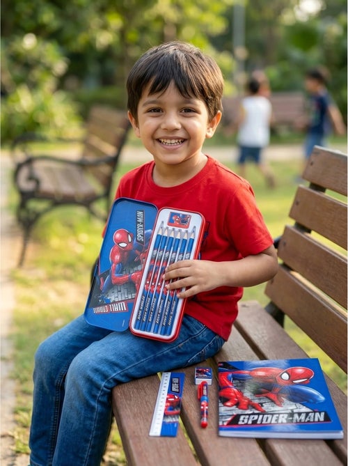 Estuche de metal con material escolar spider-man marvel - Kiabi