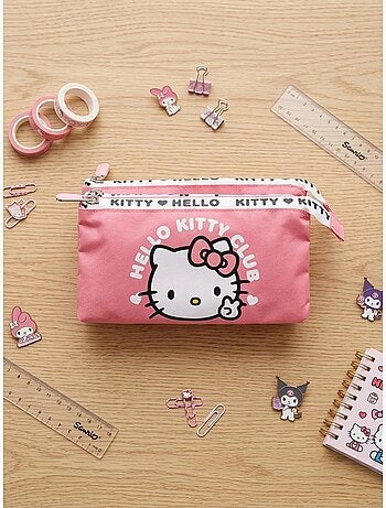 Estuche de transporte 3 compartimentos hello kitty sanrio