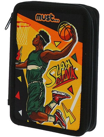 Estuche doble acolchado con cremallera estampado baloncesto must slam dunk
