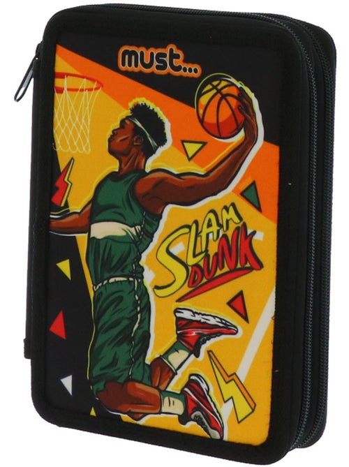 Estuche doble acolchado con cremallera estampado baloncesto must slam dunk - Kiabi Estuche doble acolchado con cremallera estampado baloncesto must slam dunk - Kiabi
