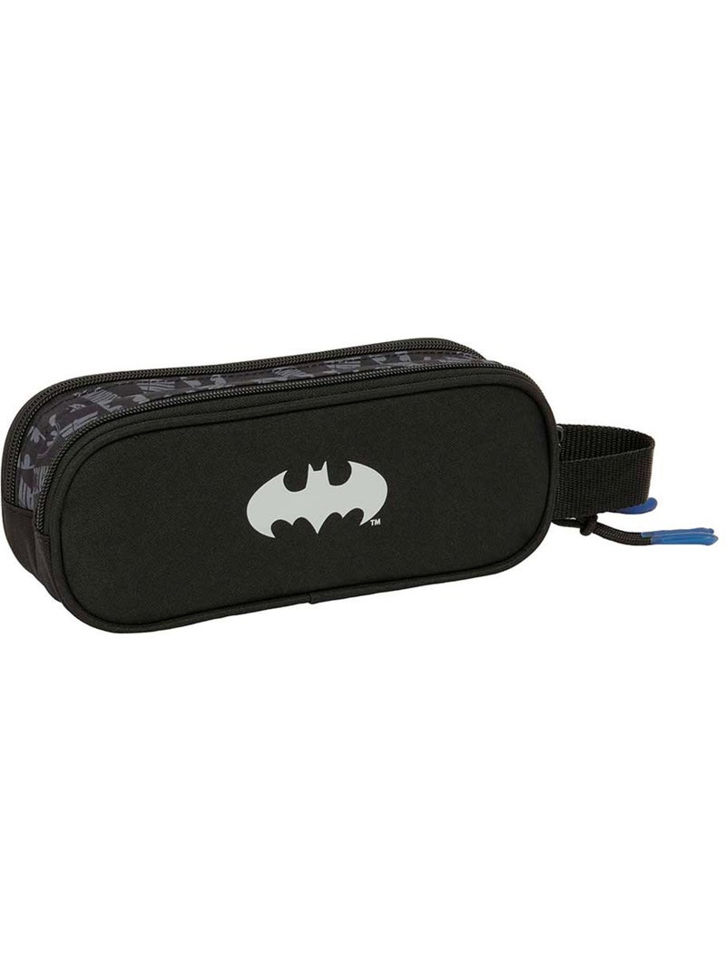 Estuche doble batman con 2 compartimentos y asa 21 x 6 x 8 cm Negro Azul marino - Kiabi