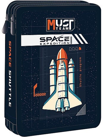 Estuche doble cmp must team space expedition con cremallera – poliéster