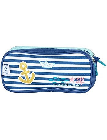 Estuche doble compartimento rectangular 'kip sea' 22 cm – kid'abord