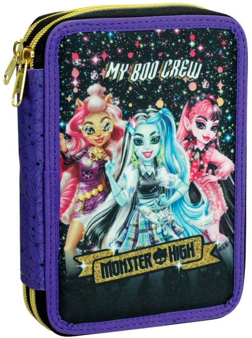 Estuche doble con cremallera de tela con set de escritura monster high - Kiabi Estuche doble con cremallera de tela con set de escritura monster high - Kiabi
