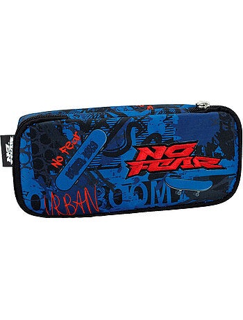 Estuche doble de tejido con motivo skateboard no fear