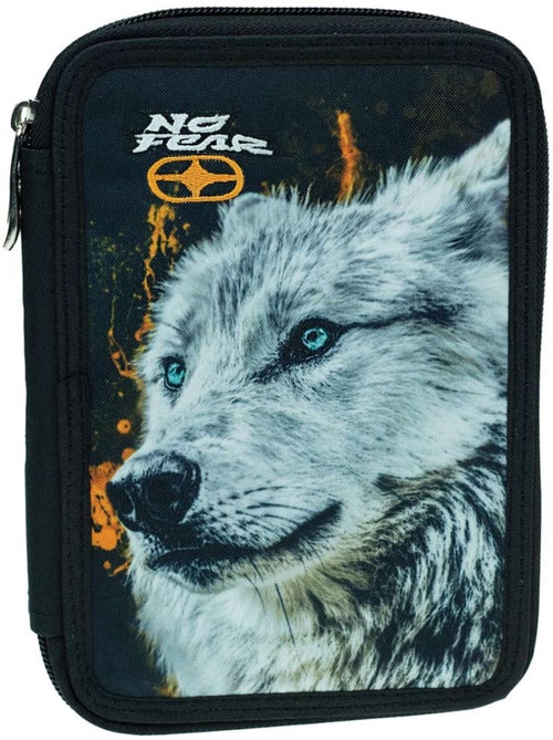 Estuche doble no fear de tejido con cabeza de lobo - Kiabi Estuche doble no fear de tejido con cabeza de lobo - Kiabi